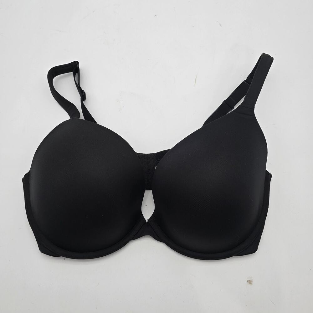 Cacique Bra 38DDD Black Coverage Underwire Padded Nylon Boost Plunge